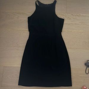 J crew black crepe dress